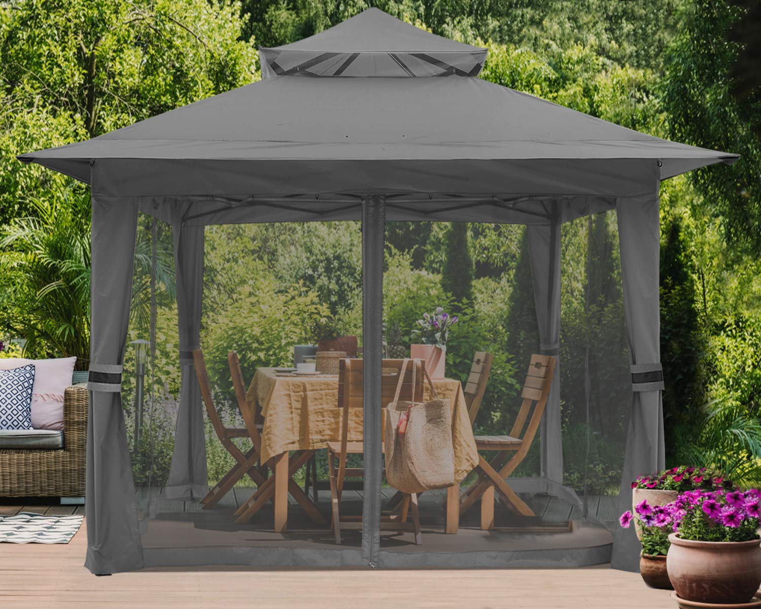 Foto 8 pulgar | Toldo Plegable Para Exteriores Gazebo Abccanopy De 4 X 4 M Con Mosquitera - Venta Internacional.