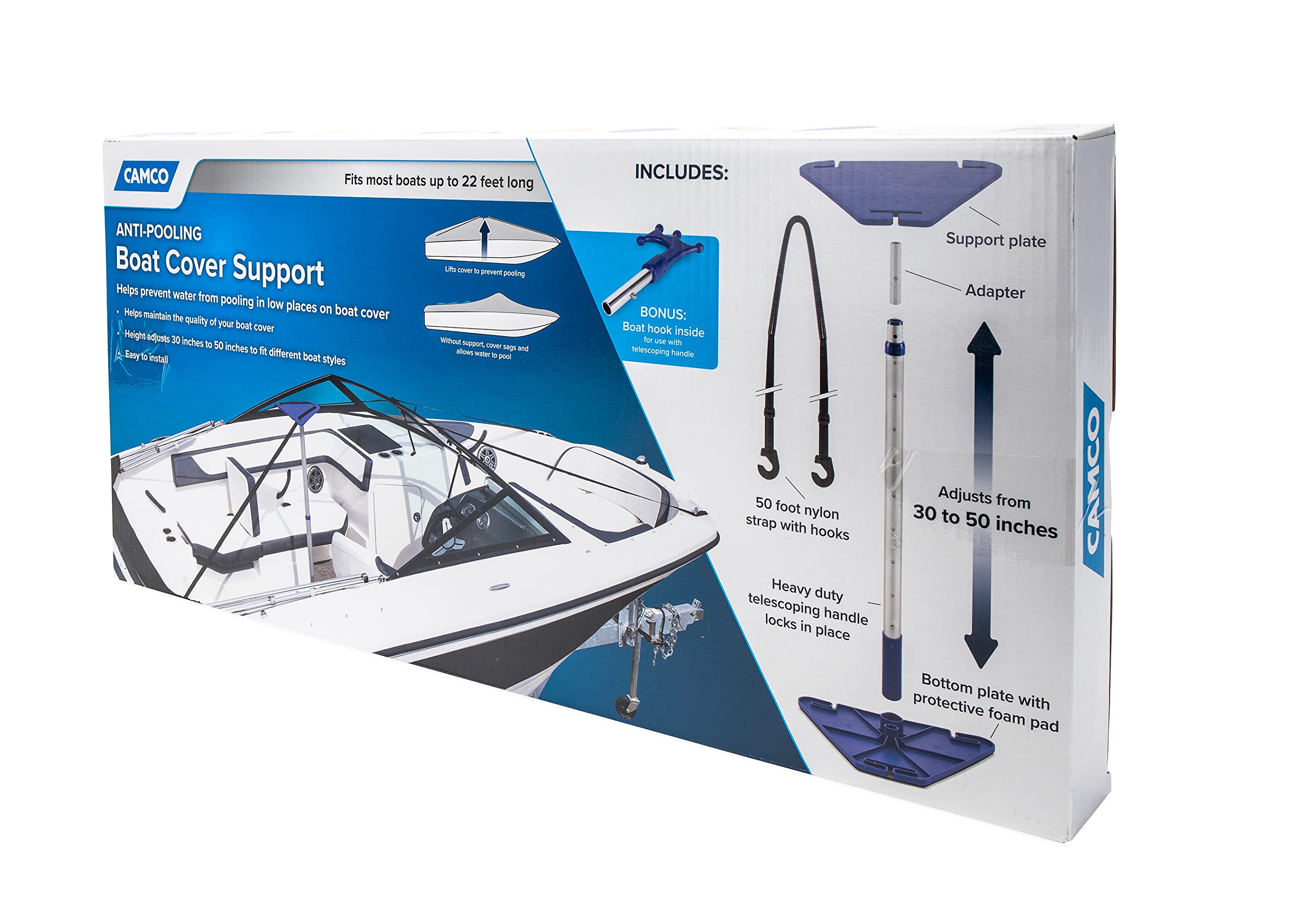 Foto 7 pulgar | Kit De Soporte Para Cubierta De Barco Camco, Diseño Telescópico De 30 A 50 Pulgadas - Venta Internacional.