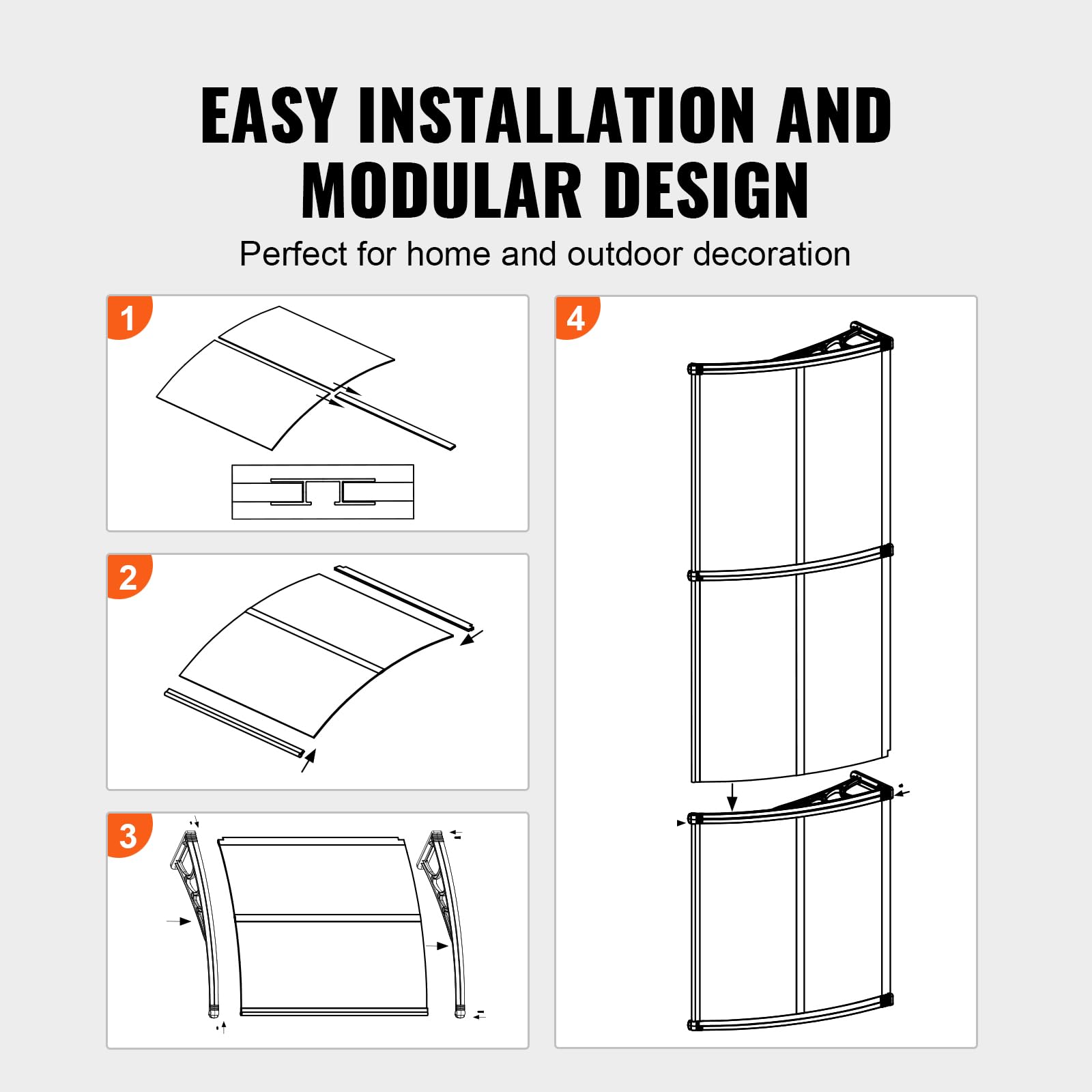 Foto 4 pulgar | Toldo Para Ventana Y Puerta Vevor, 40 X 40 Cm, Policarbonato Upf 50+ - Venta Internacional.