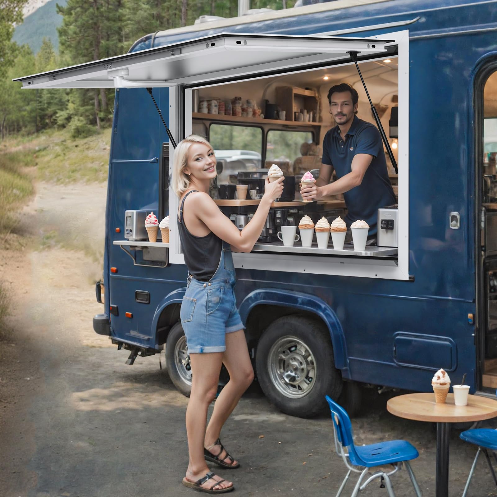 Foto 3 pulgar | Ventana Vevor Para Food Truck 122 X 91 Cm Con Toldo - Venta Internacional.