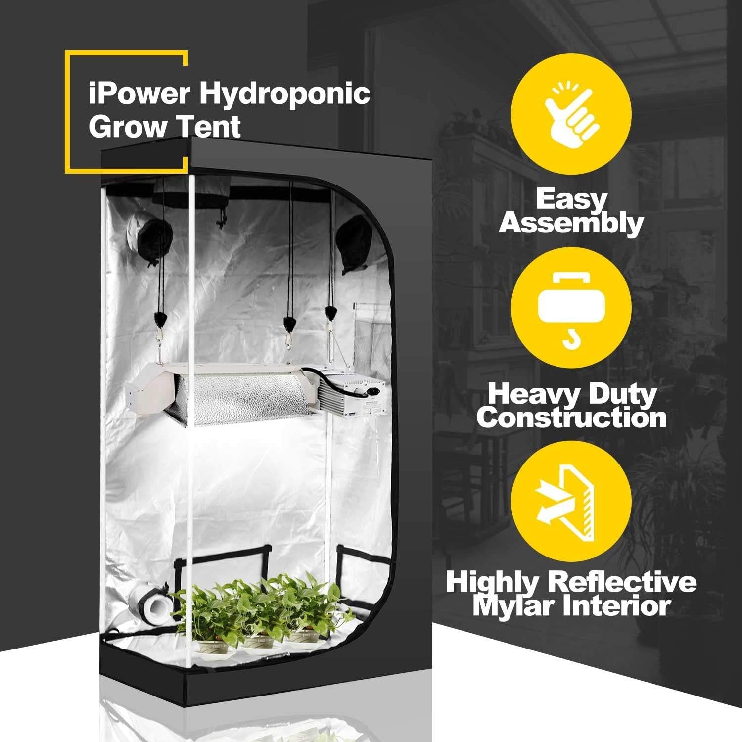 Foto 6 pulgar | Carpa De Cultivo Hidropónica Ipower, 20 X 36 X 62 Cm, Resistente Al Agua, Color Negro - Venta Internacional.