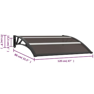 Foto 7 | Toldo de Policarbonato Vidaxl 120 x 80 cm-Venta Internacional