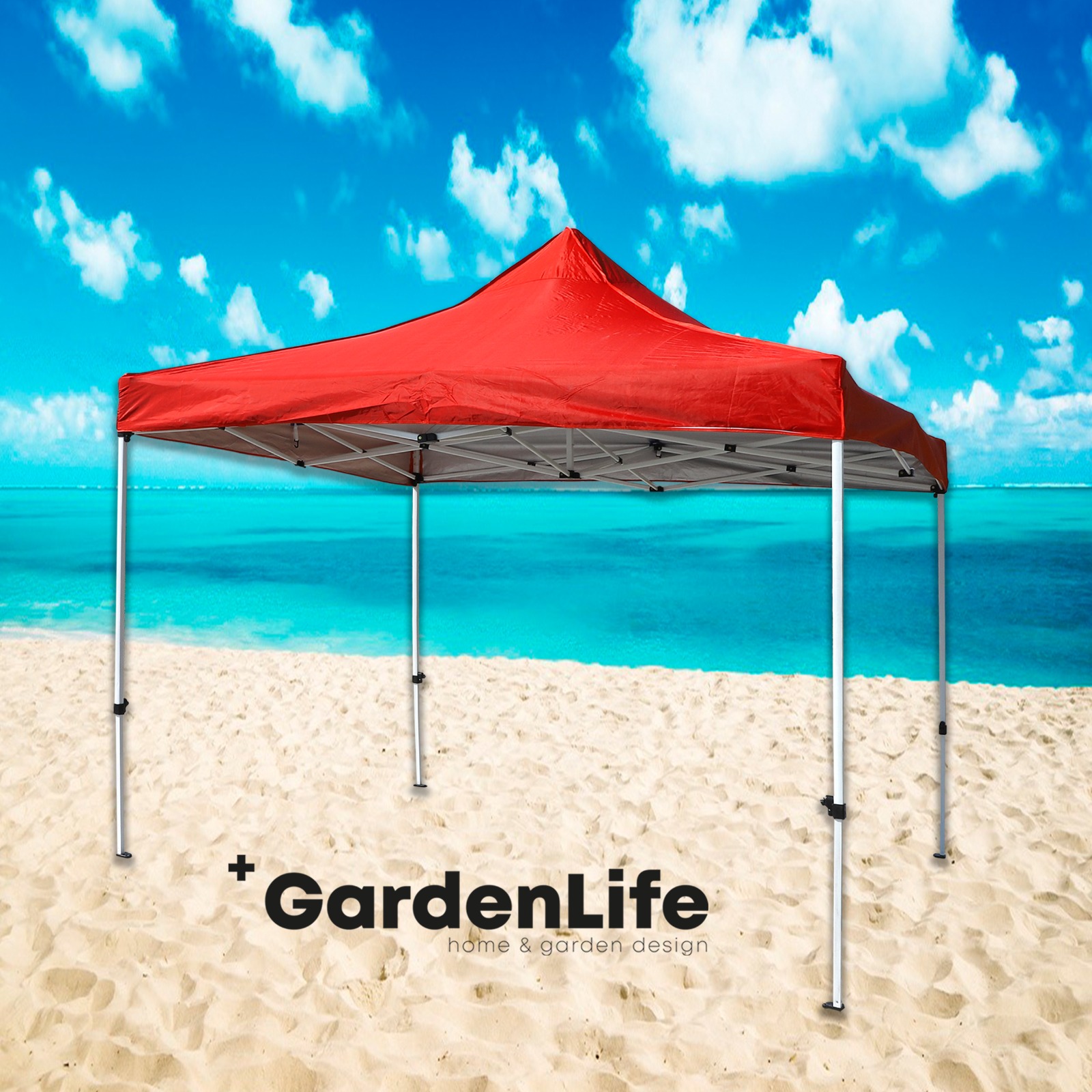 Foto 6 pulgar | Toldo Rojo Nat Gea Online 3 x 3 m