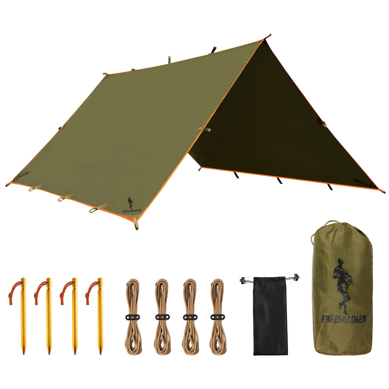 Tarp Free Soldier, Impermeable Y Portátil Para Acampar (marrón) - Venta Internacional.