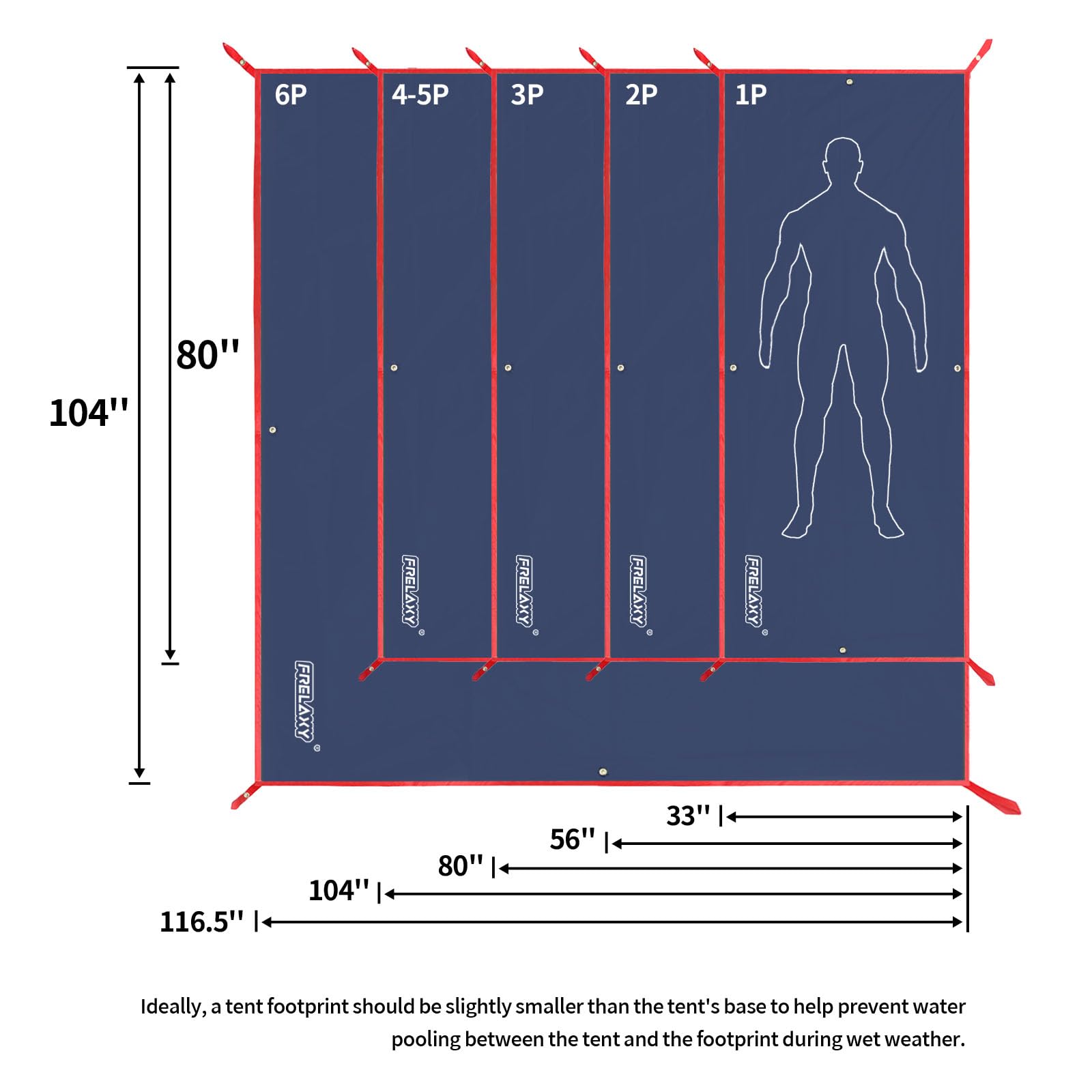 Foto 3 pulgar | Lona Impermeable Para Acampar Tent Footprint Frelaxy, 16.5 X 104 Pulgadas - Venta Internacional.