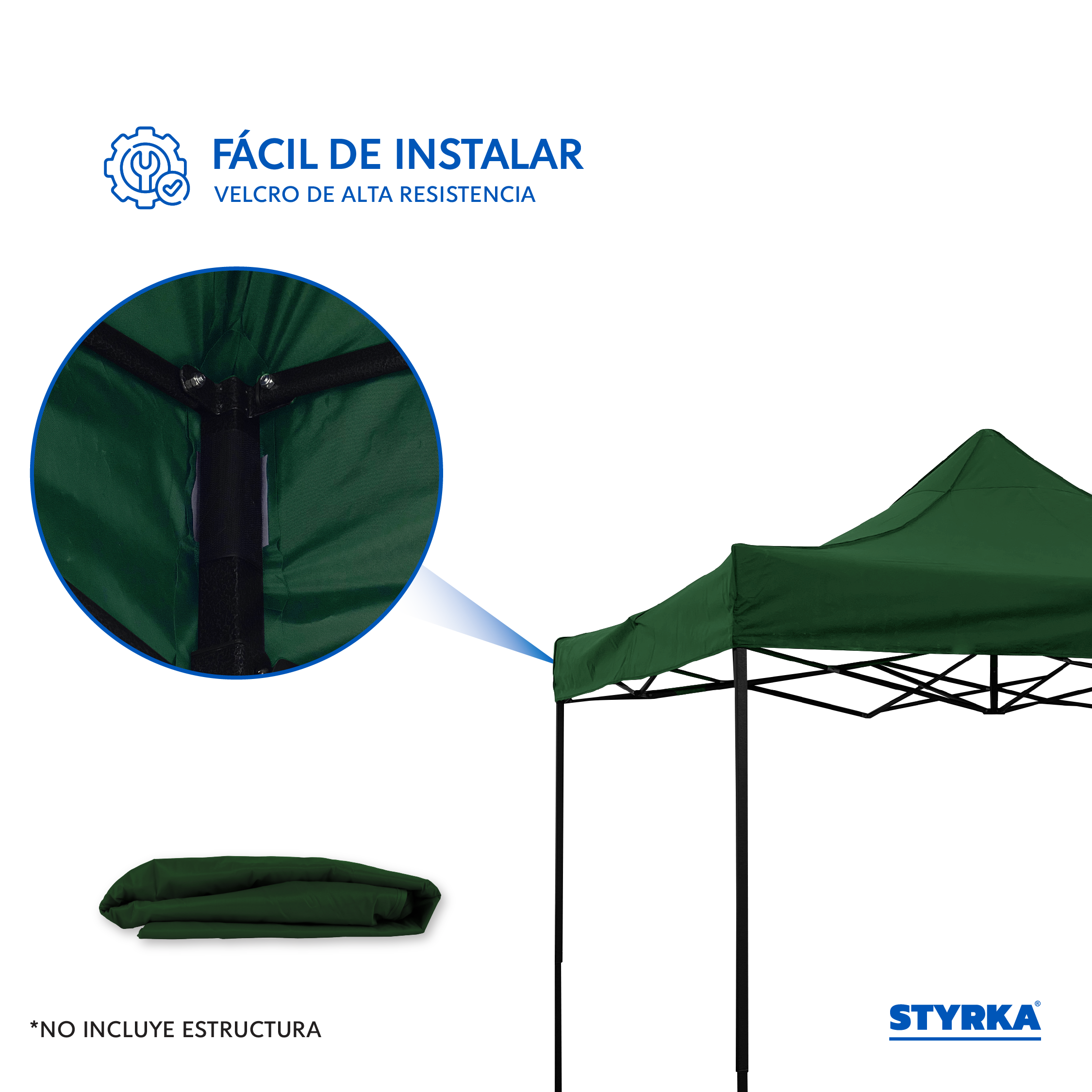 Foto 6 pulgar | Cubierta De Repuesto Para Toldo 3x3m Styrka Color Verde