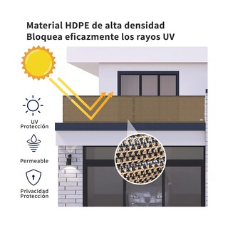 Foto 2 | Cubierta De Valla Pantalla De Privacidad Para Balcón 6m Eo Safe Imports Esi-19893 Marron