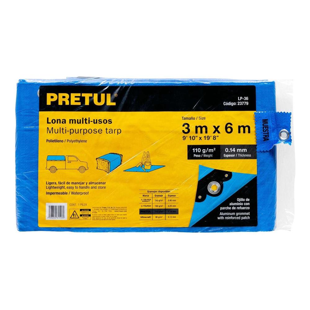 Lona Blanca 2 X 3 M Protección Ultravioleta Pretul Lp-23b