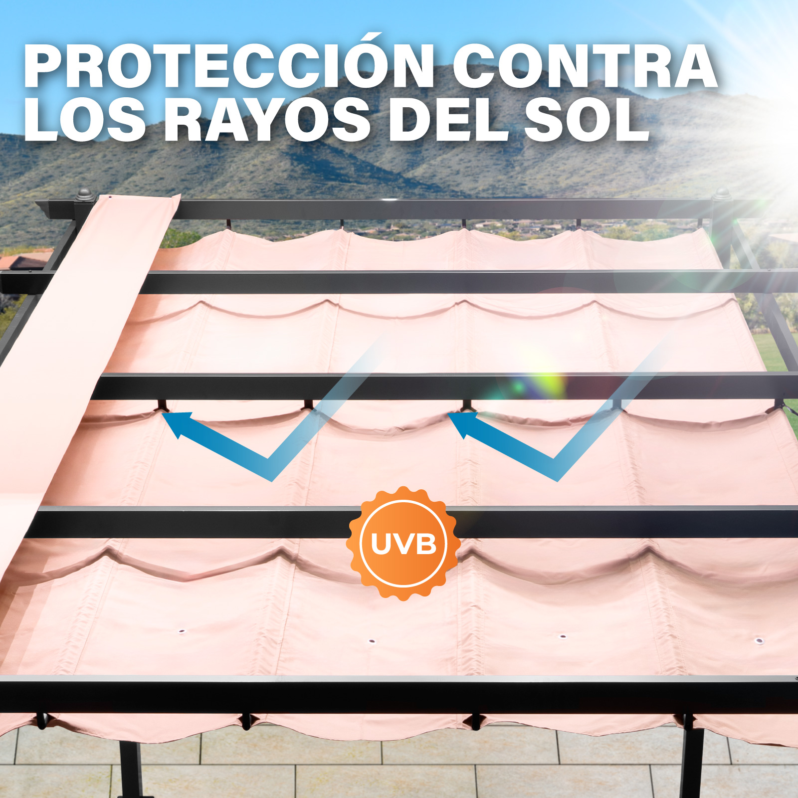 Foto 6 pulgar | Toldo Pergola Onof Carpa Exterior Retractil Proteccion Uv