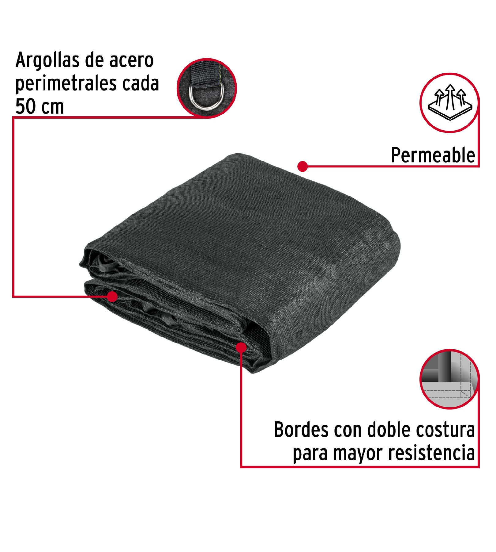 Foto 3 pulgar | Toldo Sombra Raschel 90%  6 M X 4 M  Negro  Fiero