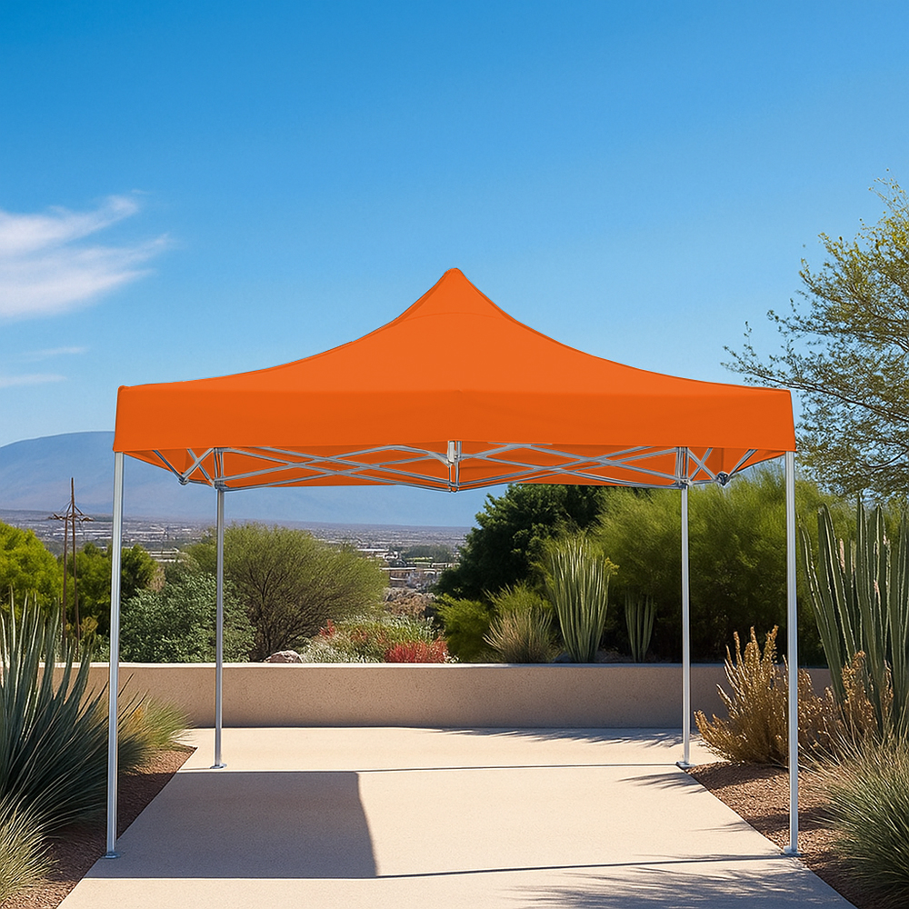 Foto 5 pulgar | Ilios Innova | Toldo Plegable Naranja 2x2  Impermeable Y Resistente Al Clima Con Estructura De Hierro Y Tela Oxford.