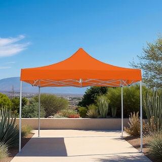 Foto 4 | Ilios Innova | Toldo Plegable Naranja 2x2 Impermeable Y Resistente Al Clima Con Estructura De Hierro Y Tela Oxford.