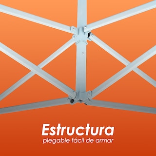 Foto 7 | Ilios Innova | Toldo Plegable Naranja 2x2 Impermeable Y Resistente Al Clima Con Estructura De Hierro Y Tela Oxford.
