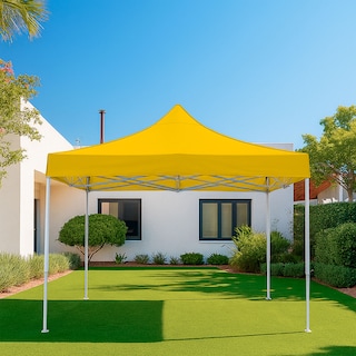 Foto 3 | Ilios Innova | Toldo Plegable Amarillo 2x2 Impermeable Y Resistente Al Clima Con Estructura De Hierro Y Tela Oxford.