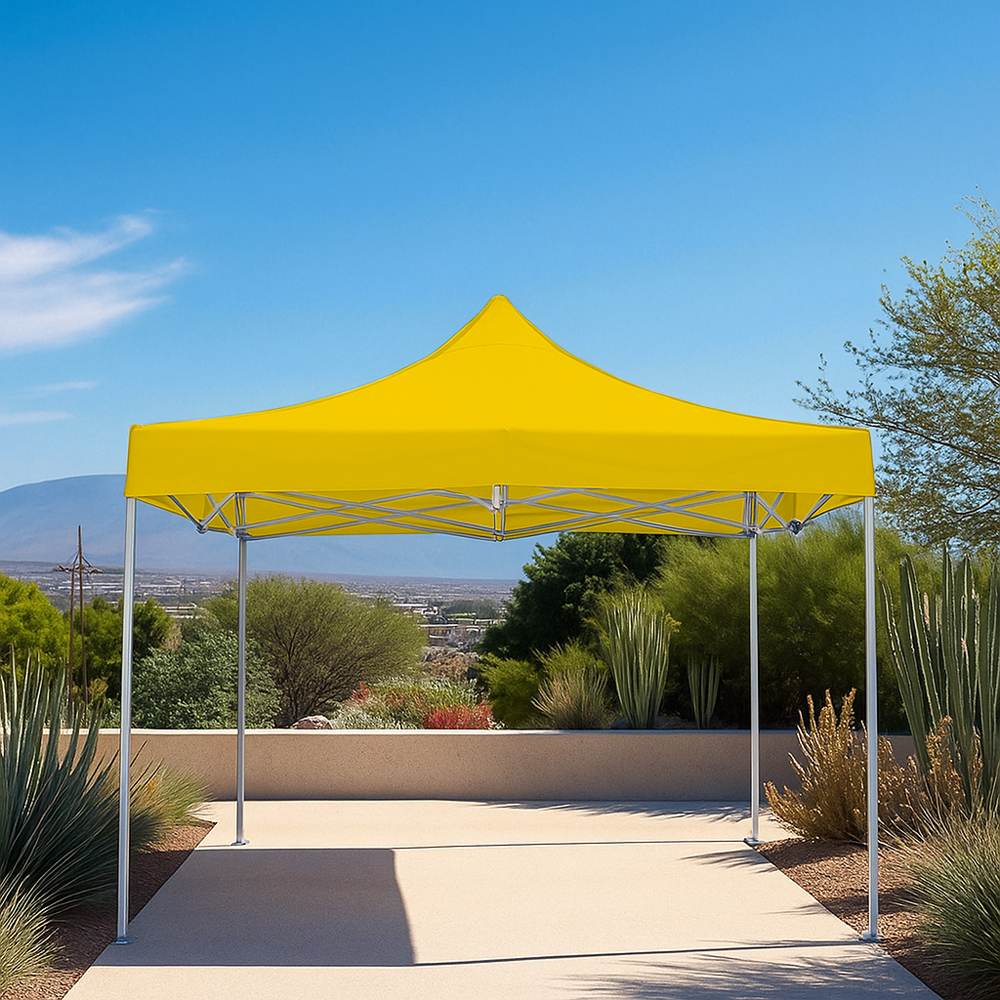 Foto 5 pulgar | Ilios Innova | Toldo Plegable Amarillo 2x2  Impermeable Y Resistente Al Clima Con Estructura De Hierro Y Tela Oxford.