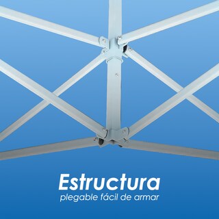 Foto 7 | Ilios Innova | Toldo Plegable Azul 2x3 Impermeable Y Resistente Al Clima Con Estructura De Hierro Y Tela Oxford.