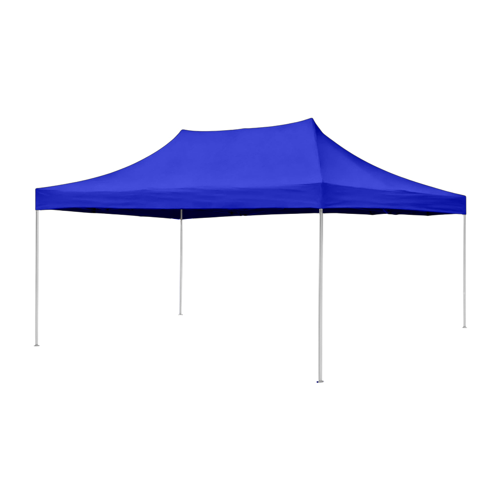 Ilios Innova | Toldo Plegable Azul 3x4.5  Impermeable Y Resistente Al Clima Con Estructura De Hierro Y Tela Oxford.