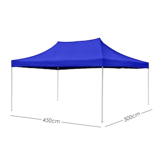 Foto 2 | Ilios Innova | Toldo Plegable Azul 3x4.5 Impermeable Y Resistente Al Clima Con Estructura De Hierro Y Tela Oxford.