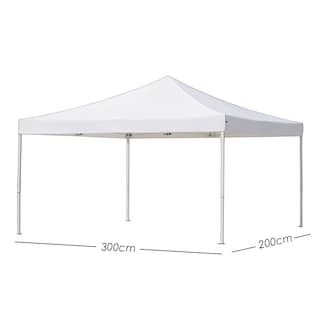 Foto 2 | Ilios Innova | Toldo Plegable Blanco 2x3 Impermeable Y Resistente Al Clima Con Estructura De Hierro Y Tela Oxford.