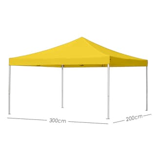 Foto 2 | Ilios Innova | Toldo Plegable Amarillo 2x3 Impermeable Y Resistente Al Clima Con Estructura De Hierro Y Tela Oxford.