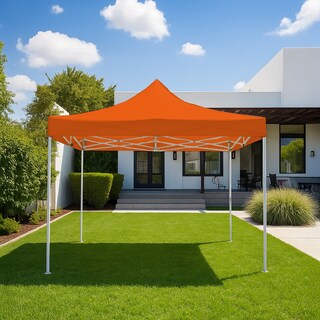 Foto 4 | Ilios Innova | Toldo Plegable Naranja 3x3 Impermeable Y Resistente Al Clima Con Estructura De Hierro Y Tela Oxford.
