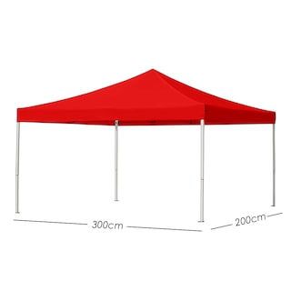 Foto 2 | Ilios Innova | Toldo Plegable Rojo 2x3 Impermeable Y Resistente Al Clima Con Estructura De Hierro Y Tela Oxford.