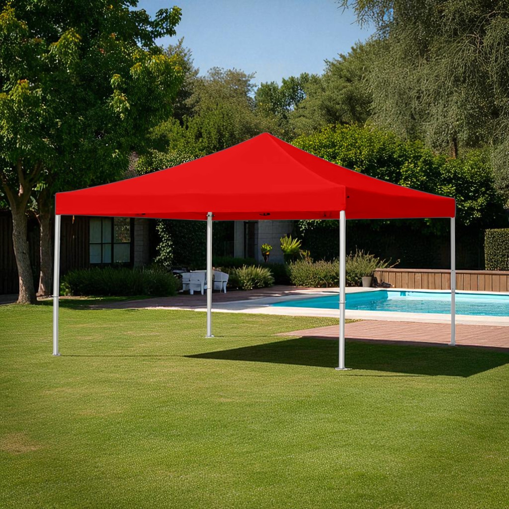 Foto 6 pulgar | Ilios Innova | Toldo Plegable Rojo 2x3  Impermeable Y Resistente Al Clima Con Estructura De Hierro Y Tela Oxford.