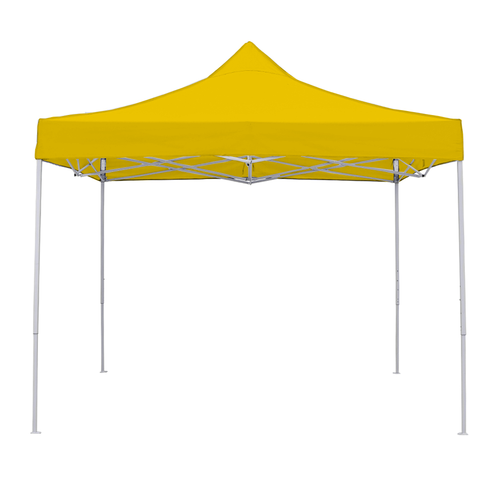 Ilios Innova | Toldo Plegable Amarillo 3x3  Impermeable Y Resistente Al Clima Con Estructura De Hierro Y Tela Oxford.
