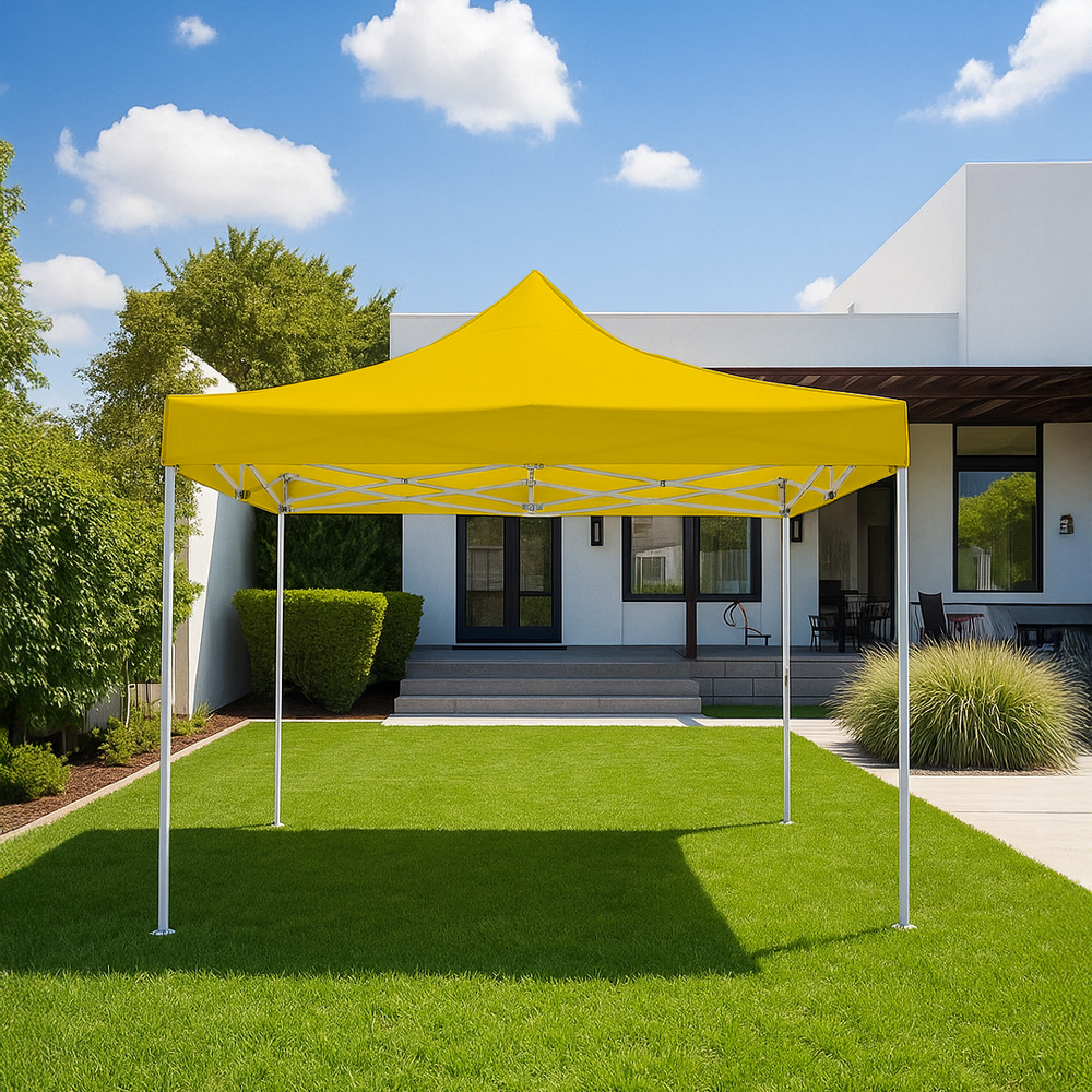 Foto 6 pulgar | Ilios Innova | Toldo Plegable Amarillo 3x3  Impermeable Y Resistente Al Clima Con Estructura De Hierro Y Tela Oxford.