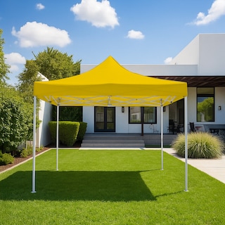 Foto 5 | Ilios Innova | Toldo Plegable Amarillo 3x3 Impermeable Y Resistente Al Clima Con Estructura De Hierro Y Tela Oxford.