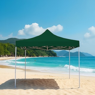 Foto 3 | Ilios Innova | Toldo Plegable Verde 3x3 Impermeable Y Resistente Al Clima Con Estructura De Hierro Y Tela Oxford.
