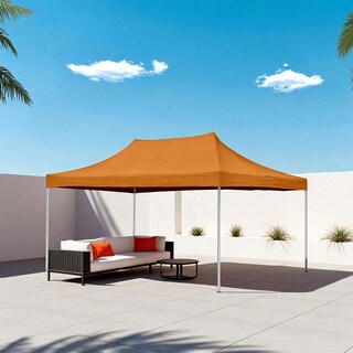 Foto 3 | Ilios Innova | Toldo Plegable Naranja 3x4.5 Impermeable Y Resistente Al Clima Con Estructura De Hierro Y Tela Oxford.