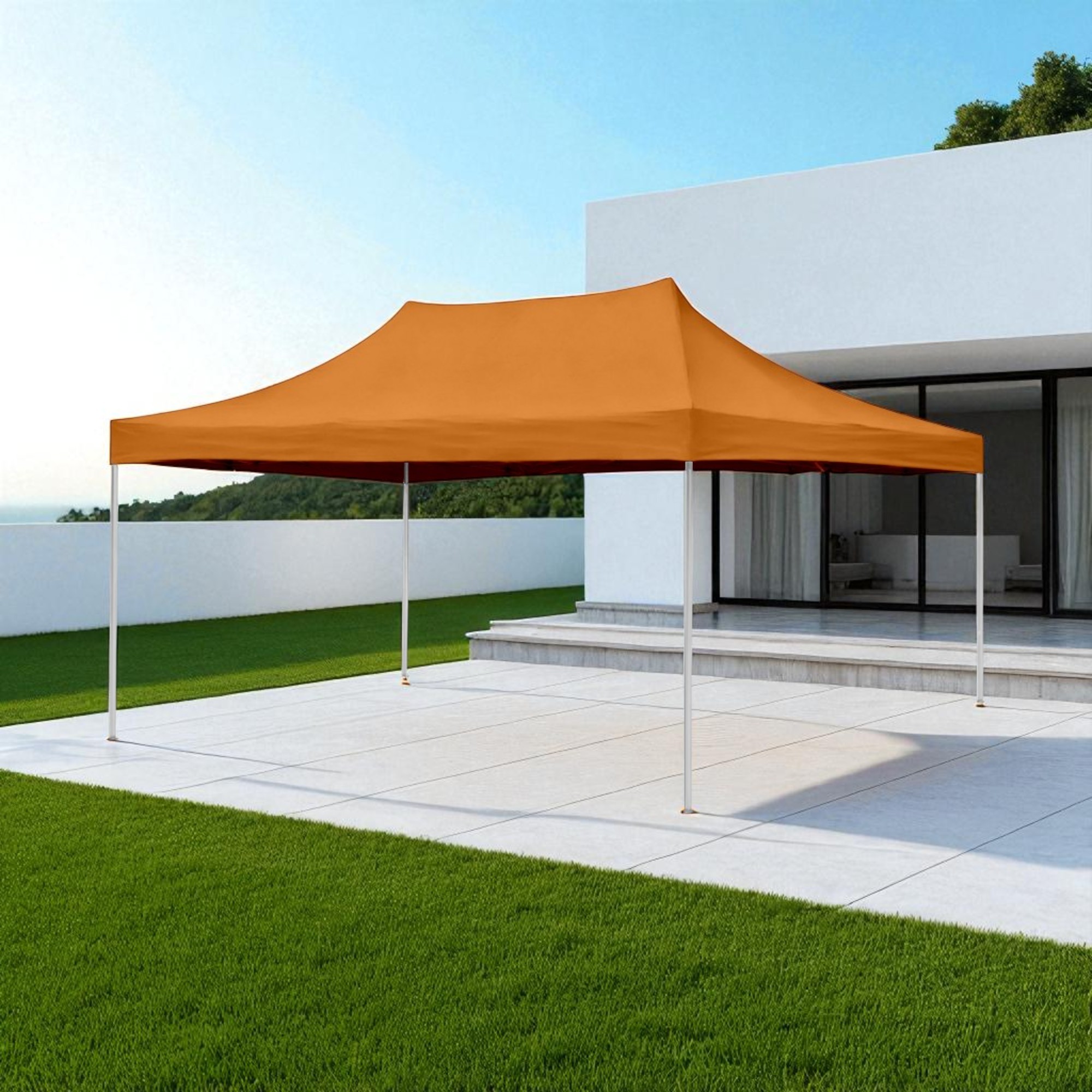 Foto 5 pulgar | Ilios Innova | Toldo Plegable Naranja 3x4.5  Impermeable Y Resistente Al Clima Con Estructura De Hierro Y Tela Oxford.