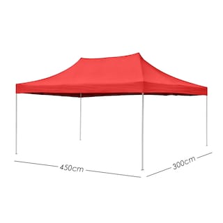 Foto 2 | Ilios Innova | Toldo Plegable Rojo 3x4.5 Impermeable Y Resistente Al Clima Con Estructura De Hierro Y Tela Oxford.