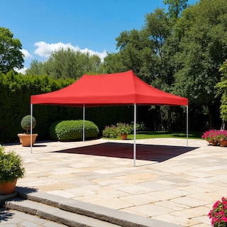 Foto 3 | Ilios Innova | Toldo Plegable Rojo 3x4.5 Impermeable Y Resistente Al Clima Con Estructura De Hierro Y Tela Oxford.
