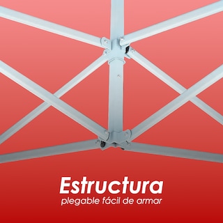 Foto 7 | Ilios Innova | Toldo Plegable Rojo 3x4.5 Impermeable Y Resistente Al Clima Con Estructura De Hierro Y Tela Oxford.