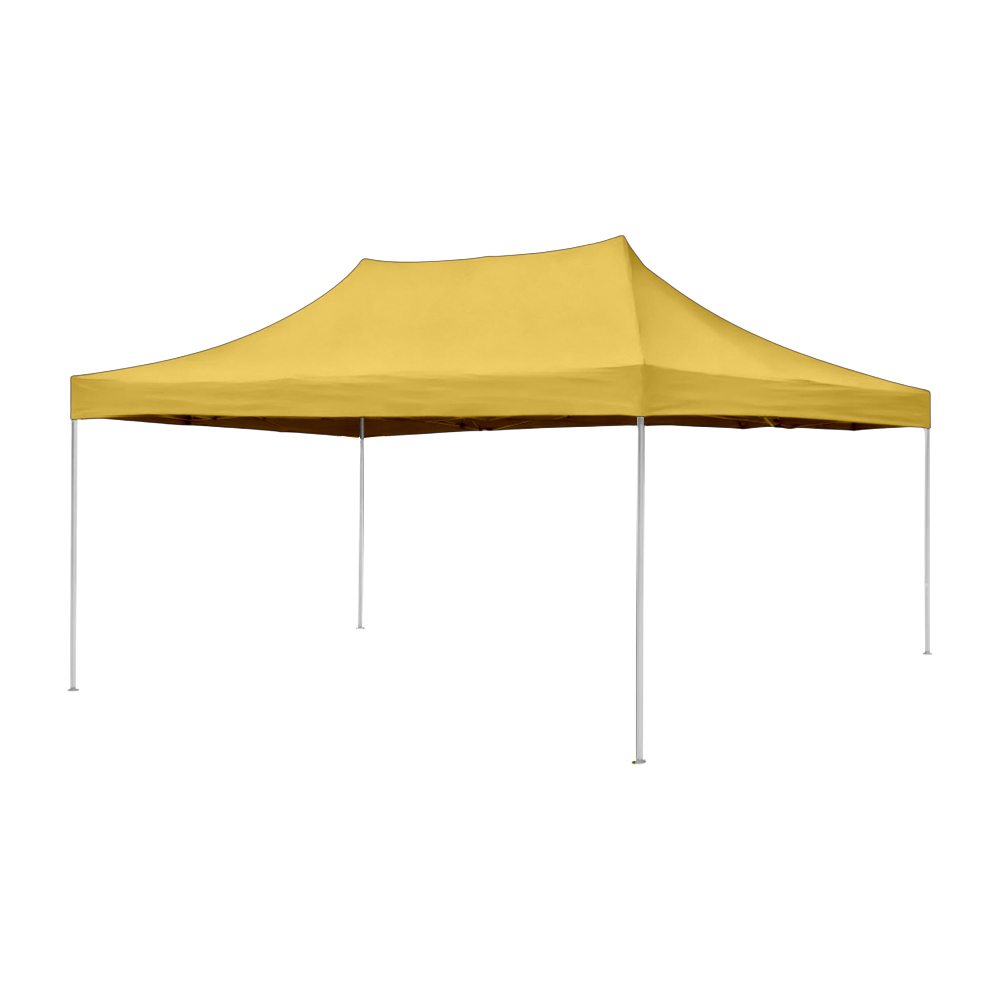 Ilios Innova | Toldo Plegable Amarillo 3x4.5  Impermeable Y Resistente Al Clima Con Estructura De Hierro Y Tela Oxford.