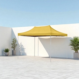 Foto 3 | Ilios Innova | Toldo Plegable Amarillo 3x4.5 Impermeable Y Resistente Al Clima Con Estructura De Hierro Y Tela Oxford.
