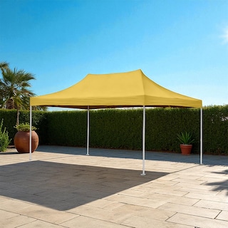 Foto 5 | Ilios Innova | Toldo Plegable Amarillo 3x4.5 Impermeable Y Resistente Al Clima Con Estructura De Hierro Y Tela Oxford.