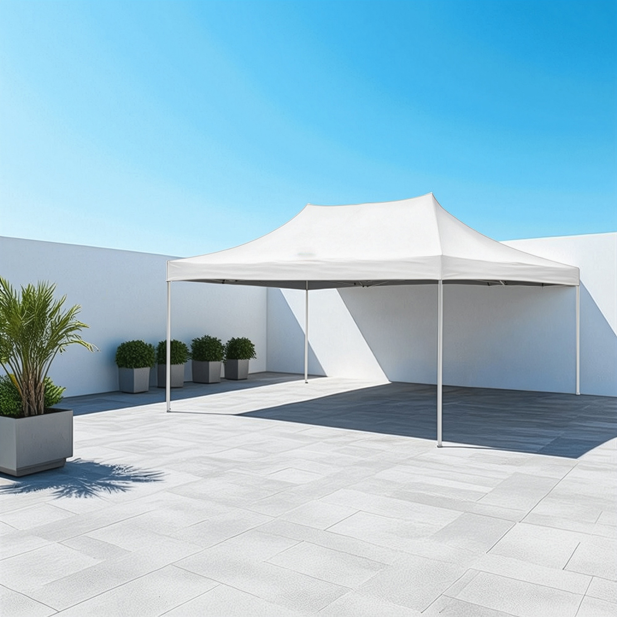 Foto 4 pulgar | Ilios Innova | Toldo Plegable Blanco 3x4.5  Impermeable Y Resistente Al Clima Con Estructura De Hierro Y Tela Oxford.