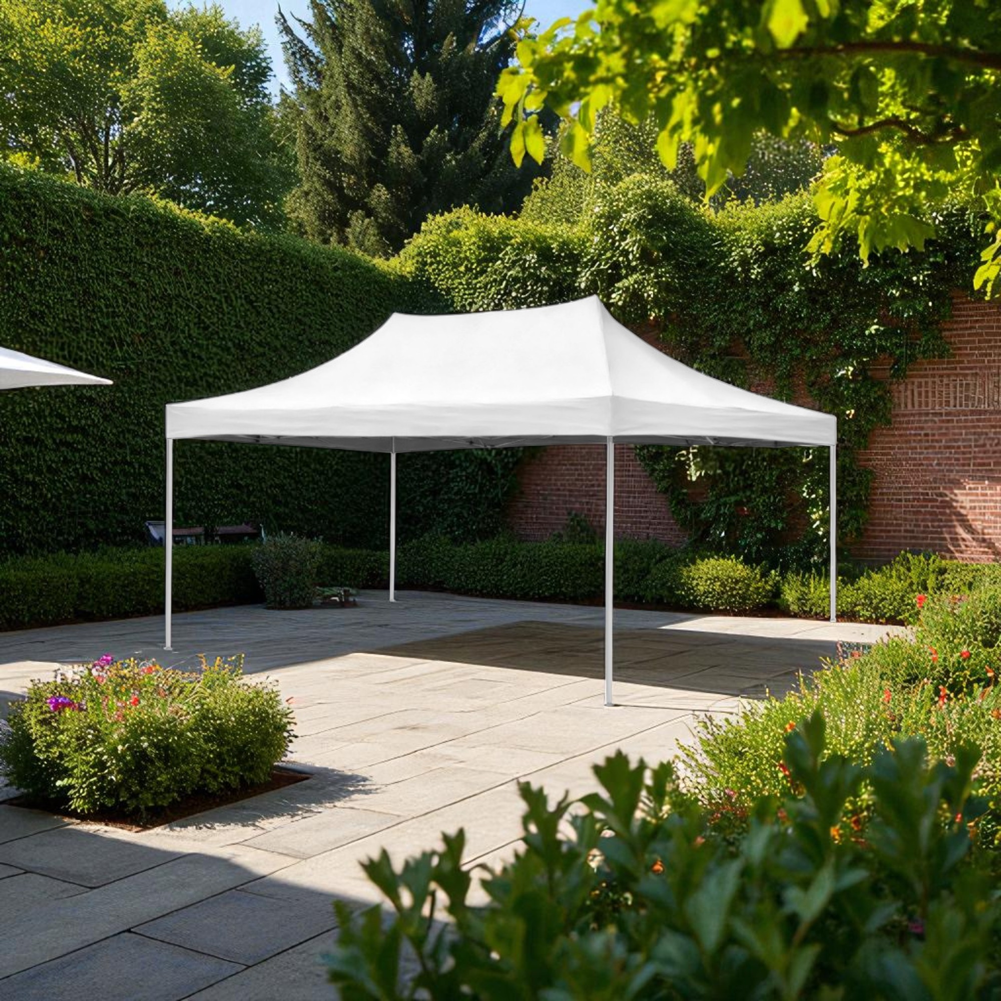 Foto 5 pulgar | Ilios Innova | Toldo Plegable Blanco 3x4.5  Impermeable Y Resistente Al Clima Con Estructura De Hierro Y Tela Oxford.