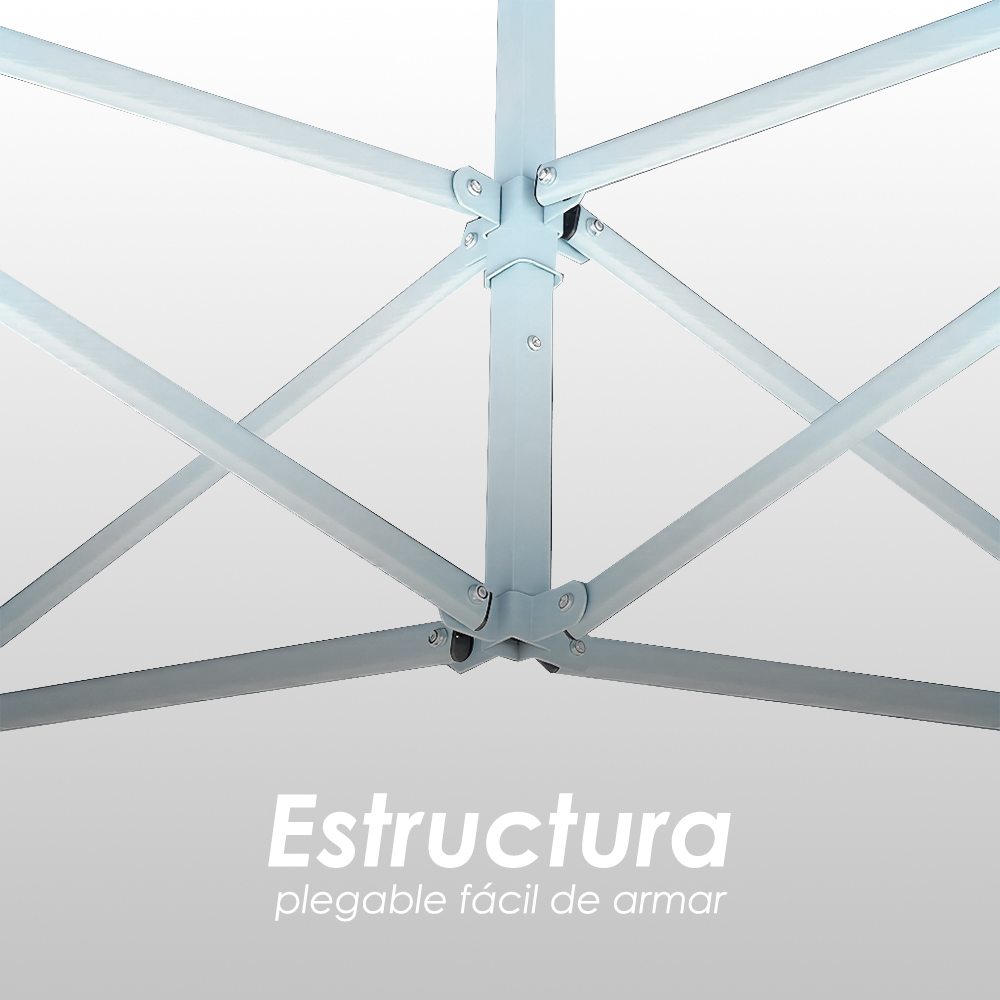 Foto 7 | Ilios Innova | Toldo Plegable Blanco 3x4.5  Impermeable Y Resistente Al Clima Con Estructura De Hierro Y Tela Oxford.