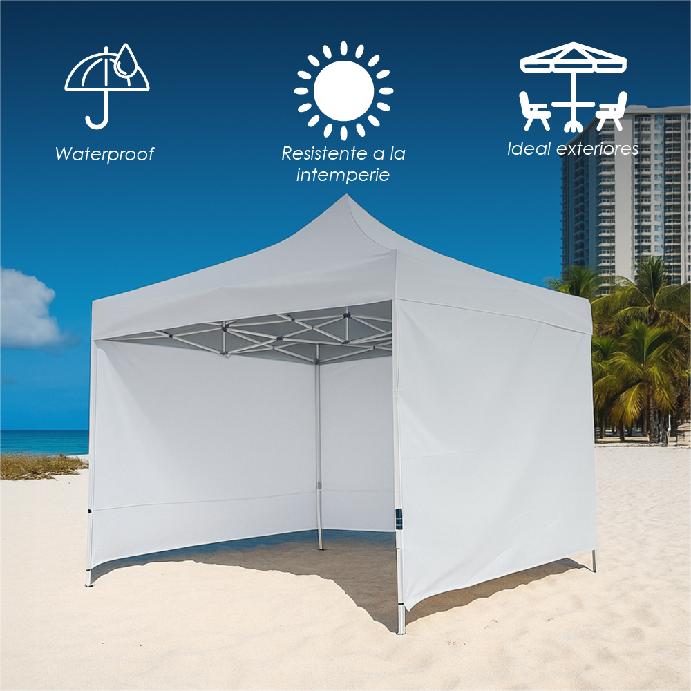 Foto 6 pulgar | Ilios Innova | Toldo Plegable Blanco 2x3 Con Paredes Laterales  Impermeable  Velcro De Ajuste  Ideal Para Exterior.