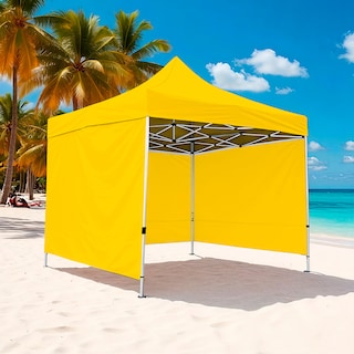 Foto 4 | Ilios Innova | Toldo Plegable Amarillo 2x2 Con Paredes Laterales Impermeable Velcro De Ajuste Ideal Para Exterior.