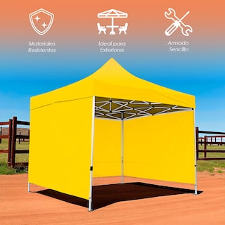 Foto 5 | Ilios Innova | Toldo Plegable Amarillo 2x2 Con Paredes Laterales Impermeable Velcro De Ajuste Ideal Para Exterior.