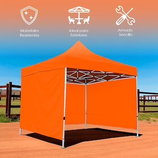 Foto 5 | Ilios Innova | Toldo Plegable Naranja 2x2 Con Paredes Laterales Impermeable Velcro De Ajuste Ideal Para Exterior.