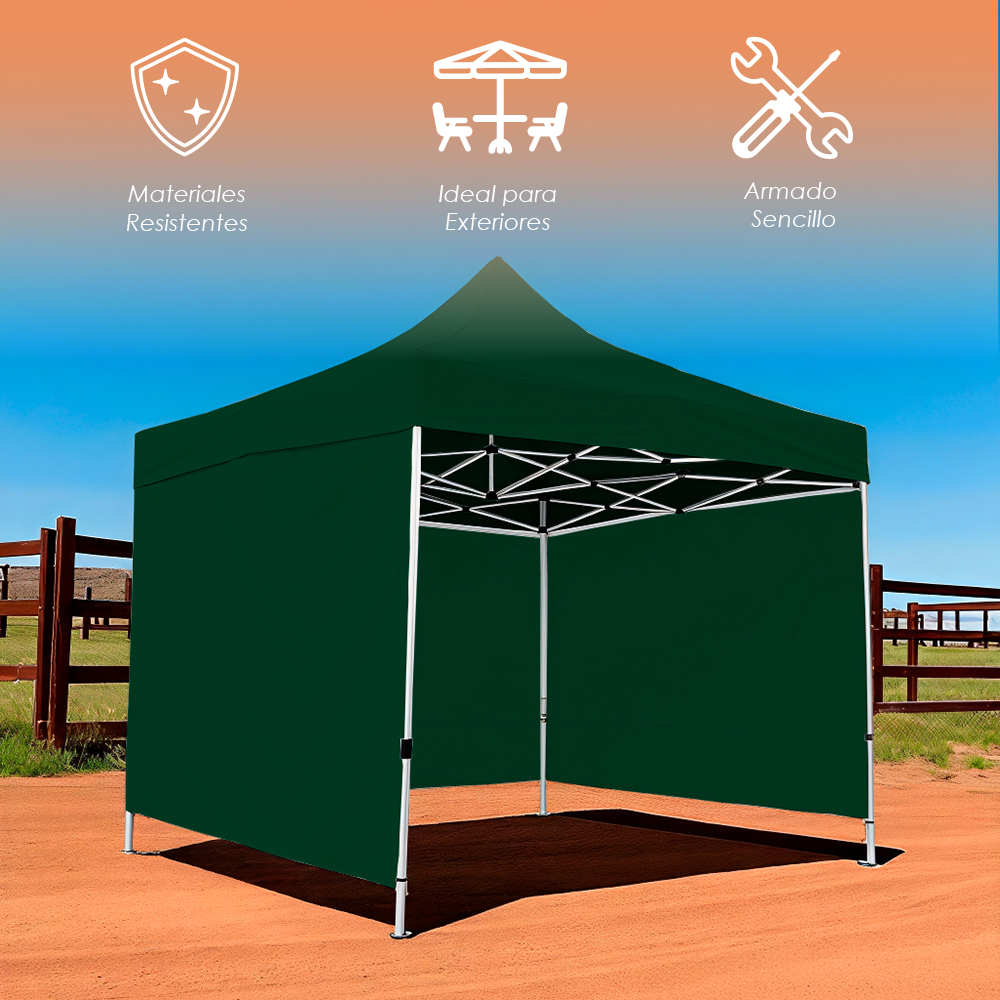 Foto 5 | Ilios Innova | Toldo Plegable Verde 2x2 Con Paredes Laterales  Impermeable  Velcro De Ajuste  Ideal Para Exterior.
