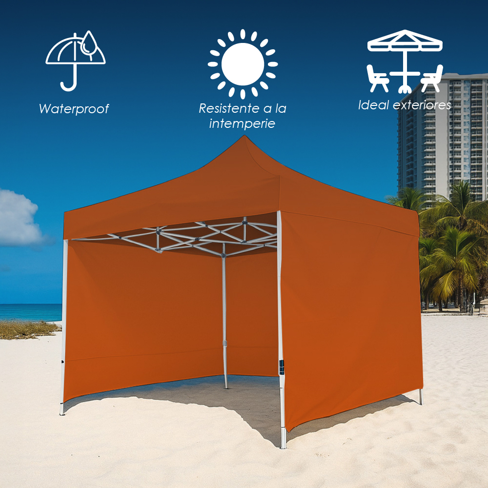 Foto 6 pulgar | Ilios Innova | Toldo Plegable Naranja 2x3 Con Paredes Laterales  Impermeable  Velcro De Ajuste  Ideal Para Exterior.