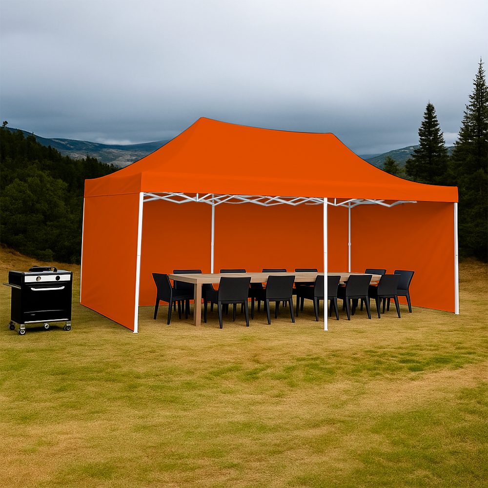 Foto 4 | Ilios Innova | Toldo Plegable Naranja 3x4.5 Con Paredes Laterales  Impermeable  Velcro De Ajuste  Ideal Para Exterior.