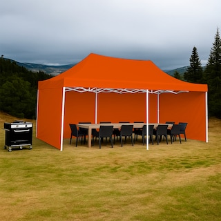 Foto 4 | Ilios Innova | Toldo Plegable Naranja 3x4.5 Con Paredes Laterales Impermeable Velcro De Ajuste Ideal Para Exterior.